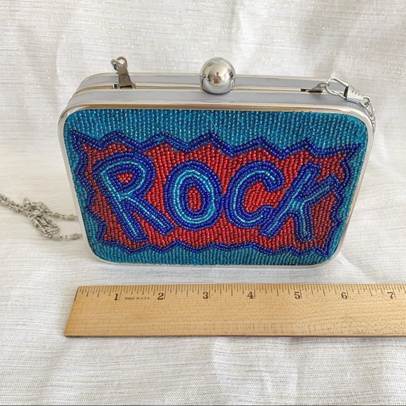 LaSera Franchi Beaded Rock clutch evening purse - Picture 7 of 7